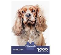 Rompecabezas para Adolescentes De 1000 Piezas American Cocker Dog Rompecabezas para Adultos Juego Familiar Alivia El Estrés Interacción Entre Padres E Hijos 52x38cm/1000pcs