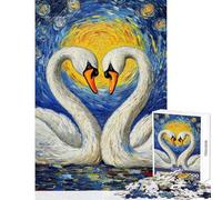 Rompecabezas para Adolescentes de 1000 Piezas Amor de Cisne bajo la luz de la Luna Rompecabezas para Adultos Juguetes de Bricolaje decoración Perfecta Regalo Ideal para Toda la Familia (38x26cm)