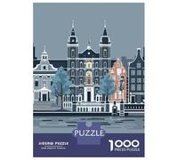 Rompecabezas para Adolescentes De 1000 Piezas Amsterdam Cityscape Rompecabezas para Adultos Juguete Decoración De Pared Carrera De Velocidad Manual Desafío Educativo 38x26cm/1000pcs