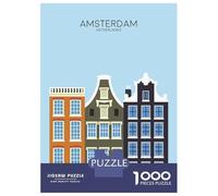 Rompecabezas para Adolescentes De 1000 Piezas Amsterdam Travel Snippet Rompecabezas para Adultos Juguetes Antiestrés Regalo De Cumpleaños para Cumpleaños, Navidad 70x50cm/1000pcs