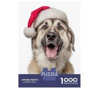 Rompecabezas para Adolescentes De 1000 Piezas Anatolian Shepherd Dog with Santa Hat Rompecabezas para Adultos Juguetes Antiestrés Arte De Pared Regalos De Cumpleaños Y Únicos 38x26cm/1000pcs