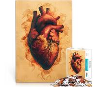 Rompecabezas para Adolescentes de 1000 Piezas Anatomía del corazón Rojo Vintage Juego práctico Interacción Entre Padres e Hijos 52x38cm