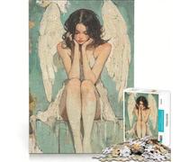 Rompecabezas para Adolescentes de 1000 Piezas: Ángel con alas Blancas, Juego de ingenio, interacción Entre Padres e Hijos, Regalo de cumpleaños, obsequios 50x75cm