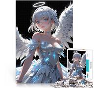Rompecabezas para Adolescentes de 1000 Piezas Ángel con alas Blancas Juegos Divertidos con Piezas de Formas aleatorias Que se entrelazan Completamente 50x70cm