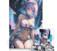 Rompecabezas para Adolescentes de 1000 Piezas: Ángel de Anime con alas, Juegos educativos, decoración, colección de Artistas, Bellas Artes 38x26cm