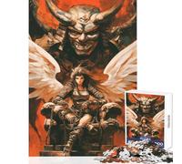 Rompecabezas para Adolescentes de 1000 Piezas Ángel Demonio Samurái Juegos educativos Juguete didáctico para Aprender Decoración de Pared Entrena tu Cerebro y Tus Manos (50x75cm)