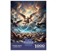 Rompecabezas para Adolescentes De 1000 Piezas Angels Vs Demons Epic Battle in Heaven Rompecabezas para Adultos Juego Familiar Regalos para Mujeres Cumpleaños Y Navidad 70x50cm/1000p