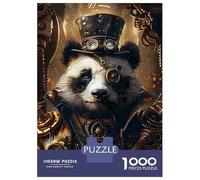 Rompecabezas para Adolescentes De 1000 Piezas Animal Steampunk Panda Rompecabezas para Adolescentes Juegos Relajantes para La Diversión Familiar Juego Desafiante Regalos 52x38cm/1000pcs