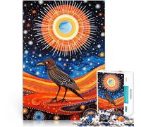 Rompecabezas para Adolescentes de 1000 Piezas Animal Tribal pájaro Negro Regalos de Juegos desafiantes Juego de desafío único 75x50cm