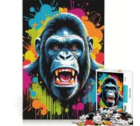 Rompecabezas para Adolescentes de 1000 Piezas: Animales, Simios, Juegos relajantes, análisis y lógica, Regalo de cumpleaños, Regalos de Viaje 38x26cm
