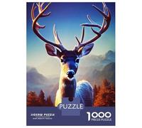Rompecabezas para Adolescentes De 1000 Piezas Animals Deer Rompecabezas Juguete Decoración De Pared Vacaciones En Casa Matar El Tiempo Desafío Educativo 38x26cm/1000pcs