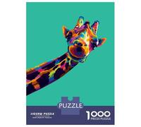 Rompecabezas para Adolescentes De 1000 Piezas Animals Giraffe Pop Art Rompecabezas para Adultos Juegos Familiares Análisis Y Lógica Cumpleaños Y Navidad 38x26cm/1000pcs