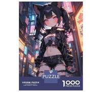 Rompecabezas para Adolescentes De 1000 Piezas Anime Cat Girl Cosplay Rompecabezas para Adultos Juegos Relajantes Desafío Difícil Cumpleaños 70x50cm/1000pcs