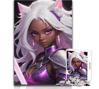 Rompecabezas para Adolescentes de 1000 Piezas, Anime Catgirl Warrior con Espada Rosa, Juguete, Juego Intelectual para diversión Familiar, Regalo de cumpleaños, tamaño 38x52cm