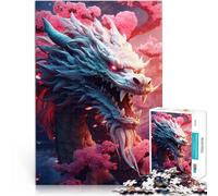 Rompecabezas para Adolescentes de 1000 Piezas Anime de Dragones Juguete Educativo para aliviar el estrés Lista de Deseos con Papá Noel 38x26cm