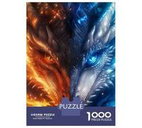 Rompecabezas para Adolescentes De 1000 Piezas Anime Dragon Fire and Ice Rompecabezas para Adolescentes Juegos Relajantes Regalos para Mujeres Diversión En Casa Actividades, 38x26cm/1000pcs