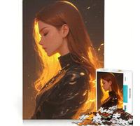 Rompecabezas para Adolescentes de 1000 Piezas, Anime Fire Queen, Juegos relajantes, análisis y lógica, para Mejorar el Amor Entre Parejas 38x52cm