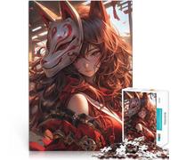 Rompecabezas para Adolescentes de 1000 Piezas Anime Fox Samurai Maid Corte de precisión Decoración de Pared cumpleaños y Navidad 38x26cm