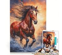 Rompecabezas para Adolescentes de 1000 Piezas Año del Caballo de Fuego Juegos relajantes difíciles y desafiantes Cada Pieza es única 50x75cm