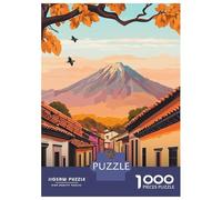 Rompecabezas para Adolescentes De 1000 Piezas Antigua Guatemala Travel Poster Rompecabezas para Adultos Juegos Relajantes Mejora La Memoria Desafiante De Completar 52x38cm/1000pcs