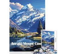 Rompecabezas para Adolescentes de 1000 Piezas Aoraki/Mount Cook Nueva Zelanda Juego Familiar Desafío exigente Juguetes de decoración para el hogar Interacción Entre Padres e Hijos (38x52cm)