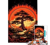 Rompecabezas para Adolescentes de 1000 Piezas Árbol bonsái en Paisaje japonés Rompecabezas para Adultos Juego práctico Una Obra de Arte Interacción Entre Padres e Hijos (tamaño 38x26cm)