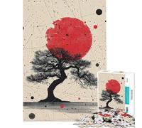 Rompecabezas para Adolescentes de 1000 Piezas Árbol carmesí Eclipse Rompecabezas para Adultos Juegos Divertidos Carrera de Velocidad Manual Interacción Entre Padres e Hijos (tamaño 38x52cm)