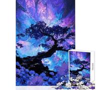 Rompecabezas para Adolescentes de 1000 Piezas Árbol cósmico bajo el Cielo Nocturno Juego de ingenio Juguetes de Corte de precisión cumpleaños (50x75cm)