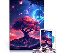 Rompecabezas para Adolescentes de 1000 Piezas Árbol cósmico de la Vida, Espacio, Planetas, Naturaleza, Paisaje Juego Educativo Familiar Una Obra de Arte 52x38cm
