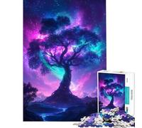 Rompecabezas para Adolescentes de 1000 Piezas Árbol Cósmico de la Vida Galaxia Fantástica Arte Desafío Educativo Juego de Acertijos Difícil y Difícil para Mayores de 14 años 38x52cm