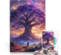 Rompecabezas para Adolescentes de 1000 Piezas Árbol cósmico nórdico de la Vida Juego práctico Adecuado para decoración de Escritorio. 52x38cm