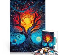 Rompecabezas para Adolescentes de 1000 Piezas Árbol de Dos Lunas Juguetes de Entretenimiento Familiar Regalos de Amigo Secreto 52x38cm