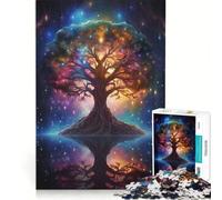 Rompecabezas para Adolescentes de 1000 Piezas: Árbol de la Vida de la Galaxia Cósmica, Juegos educativos, Actividades Divertidas para Hacer en casa, 38x52cm