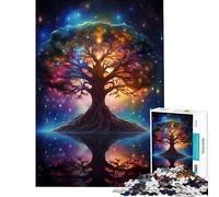 Rompecabezas para Adolescentes de 1000 Piezas Árbol de la Vida de la Galaxia Cósmica Juguetes adictivos para Cultivar la Paciencia Juego de ingenio Decoración Perfecta Regalo Divertido (38x26cm)