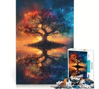 Rompecabezas para Adolescentes de 1000 Piezas Árbol de la Vida Espiritual Juego práctico Ideal para Pasar el Tiempo en casa Durante Las Vacaciones con póster y Hoja de Preguntas a Juego 38x26cm