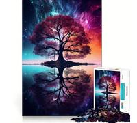 Rompecabezas para Adolescentes de 1000 Piezas Árbol de la Vida, Galaxia Cósmica, Piezas de Ajuste preciso, Juguete de lógica Divertido y silencioso, Juego de cumpleaños, Juego artístico (38x26cm)