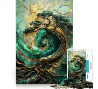 Rompecabezas para Adolescentes de 1000 Piezas Árbol del Tiempo Arte Kintsugi Corte preciso Diversión Resolución de Problemas Diversión Relajación Tiempo de diversión Exhibición de Arte navideño