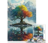 Rompecabezas para Adolescentes de 1000 Piezas árbol en Colores psicodélicos Juguetes antiestrés Ideas de Regalo Juego práctico Interesante reducción del estrés tamaño 38x52cm