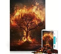 Rompecabezas para Adolescentes de 1000 Piezas,Árbol en Llamas,Piezas de Ajuste preciso,Juguete de lógica Divertido y silencioso,Juego de cumpleaños,Juego artístico (38x52cm)