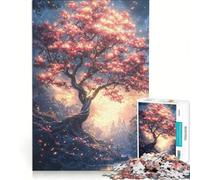 Rompecabezas para Adolescentes de 1000 Piezas Árbol Luminoso en un Bosque Encantado Juguete Educativo para Mejorar la Memoria Incluye póster y Hoja de Preguntas y respuestas 38x26cm