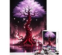 Rompecabezas para Adolescentes de 1000 Piezas árbol místico con Mariposas y Llamas Juguete para decoración de Pared Regalos para Amigos Secretos Juegos Divertidos Actividades para Disfrutar en casa