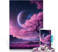 Rompecabezas para Adolescentes de 1000 Piezas Árbol Solitario en el Espacio Juego Intelectual Toda la Familia. 52x38cm