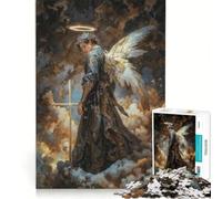 Rompecabezas para Adolescentes de 1000 Piezas: Arcángel Azrael, Guía Celestial de Transiciones, Procesamiento del Duelo, Liberación del Alma, Juego Imposible, Desafío Difícil