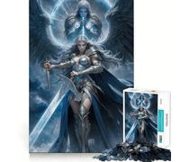 Rompecabezas para Adolescentes de 1000 Piezas,Arcángel Azul,Encaje, Juguete artístico y Creativo,Juego para el Tiempo Libre,Regalo de decoración navideña 38x52cm
