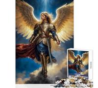 Rompecabezas para Adolescentes de 1000 Piezas Arcángel de la Gloria Radiante Arcángel Miguel Juguetes para decoración del hogar Regalos de Amigo Secreto Juegos Familiares Ayuda a ejercitar el Cerebro