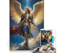 Rompecabezas para Adolescentes de 1000 Piezas: Arcángel de la Gloria Radiante, Arcángel Miguel, Juguetes antiestrés, desafío exigente, para Fortalecer el Amor en Pareja 38x52cm