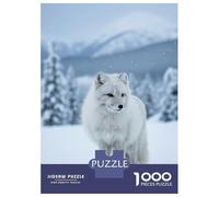 Rompecabezas para Adolescentes De 1000 Piezas Arctic Fox in Snowy Winter Landscape Rompecabezas para Adultos Juguetes De Bricolaje Una Obra De Arte Diversión En Casa Actividades, 70x50cm/1000pcs
