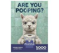 Rompecabezas para Adolescentes De 1000 Piezas Are You Pooping Alpaca Bathroom Art Rompecabezas para Adultos Juegos Divertidos Una Obra De Arte Cumpleaños Y Navidad 52x38cm/1000pcs