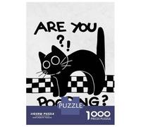 Rompecabezas para Adolescentes De 1000 Piezas Are You Pooping Black Cat Art Rompecabezas para Adultos Juego De Ingenio Regalos para Mujeres Desafiante De Completar 38x26cm/1000pcs