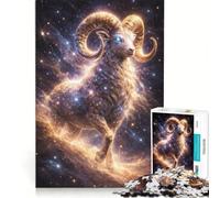 Rompecabezas para Adolescentes de 1000 Piezas, Aries, Carnero, Estrellado, Juego Educativo, Mejora la Memoria, Regalo de Juego desafiante 38x52cm